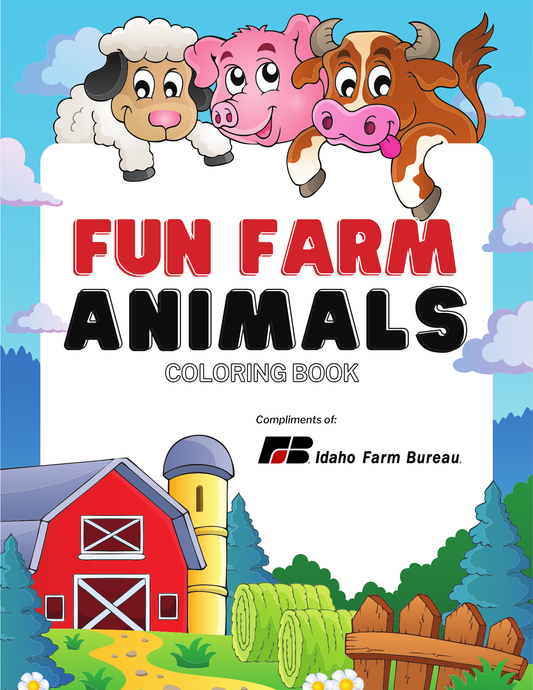 Fun Farm Animals Coloring Book